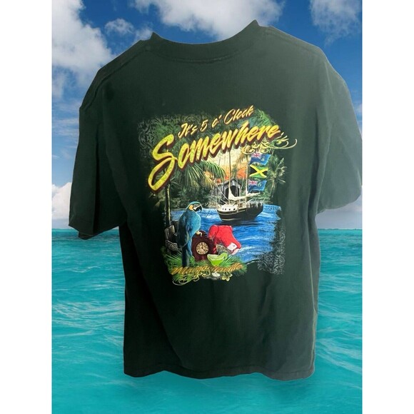 Vintage Margaritaville Cayman Islands BVI T-Shirt Adult Large Beach Parrot Drink - Picture 5 of 5